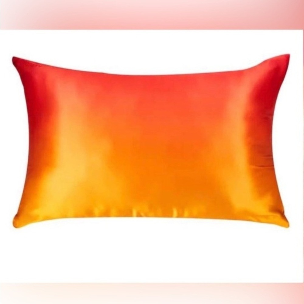 Blissy Mulberry Silk Pillowcase Queen Red Orange Ombre 100% Silk 22-Momme Zipper